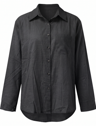 Paloma-Thelma button front shirt in Black, front view