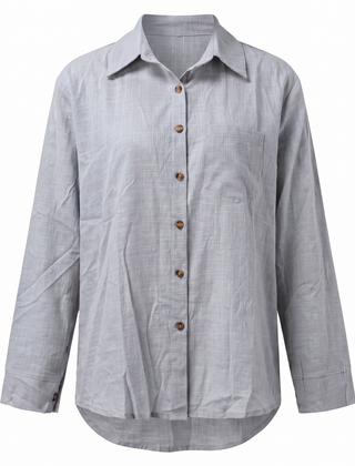Paloma-Thelma button front shirt in Gray, front view