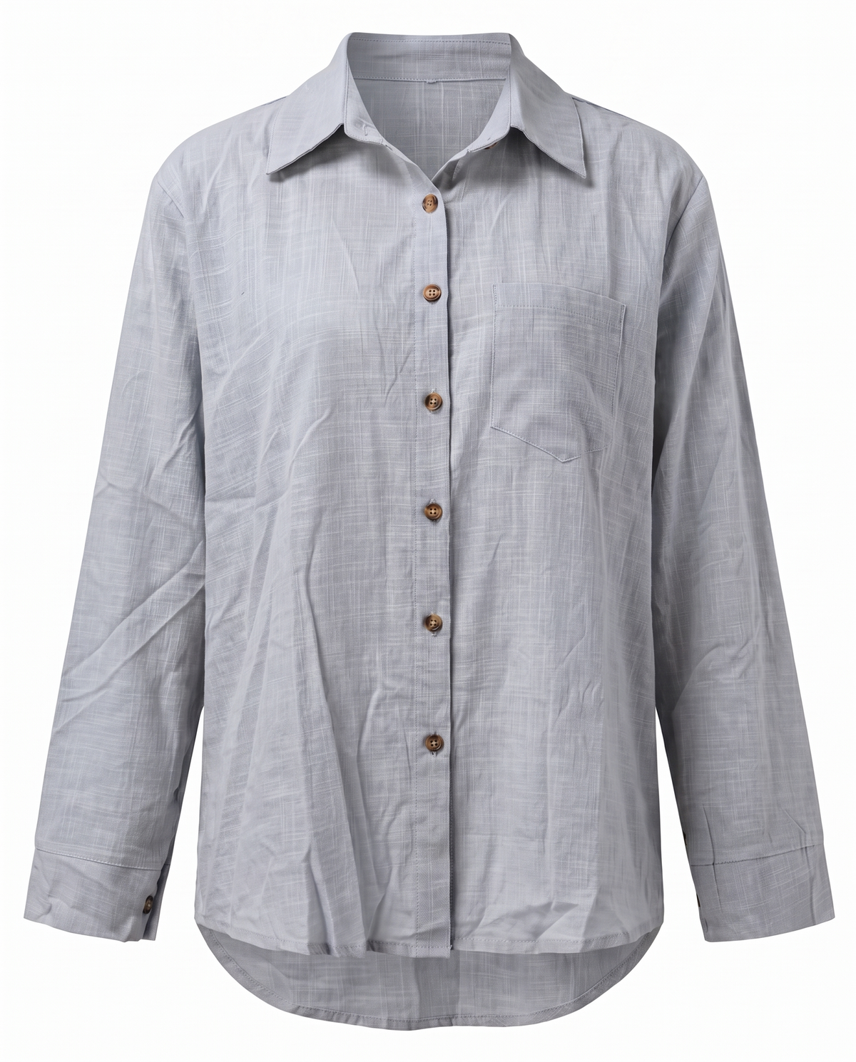 Paloma-Thelma button front shirt in Gray, front view