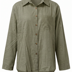 Paloma-Thelma button front shirt in Army Green, front view