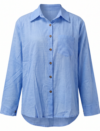 Paloma-Thelma button front shirt in Blue, front view