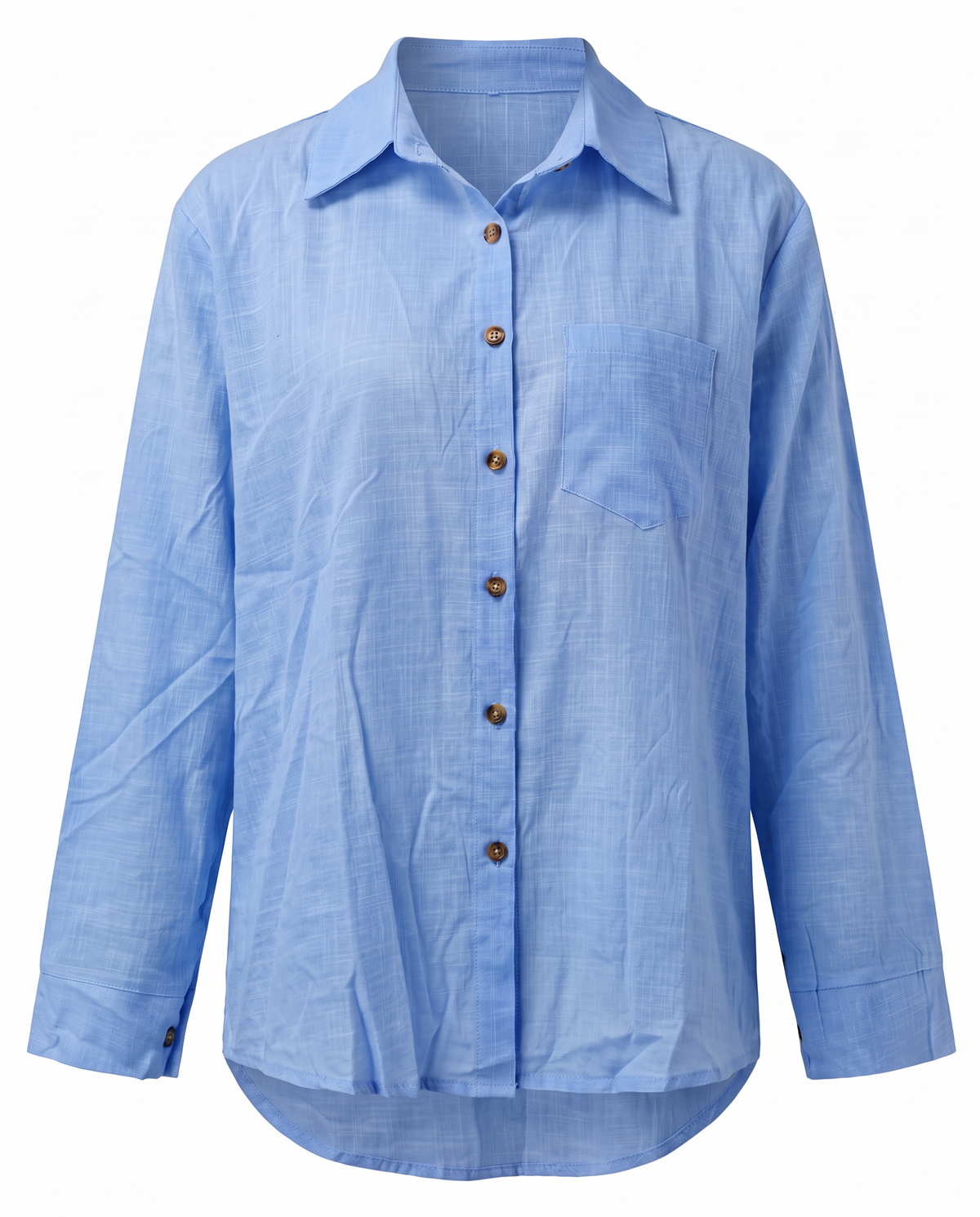 Paloma-Thelma button front shirt in Blue, front view